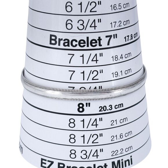 Vintage Sterling Silver 925 5.5mm Milgrain Classic Bangle Bracelet 7.75" - Picture 3 of 5